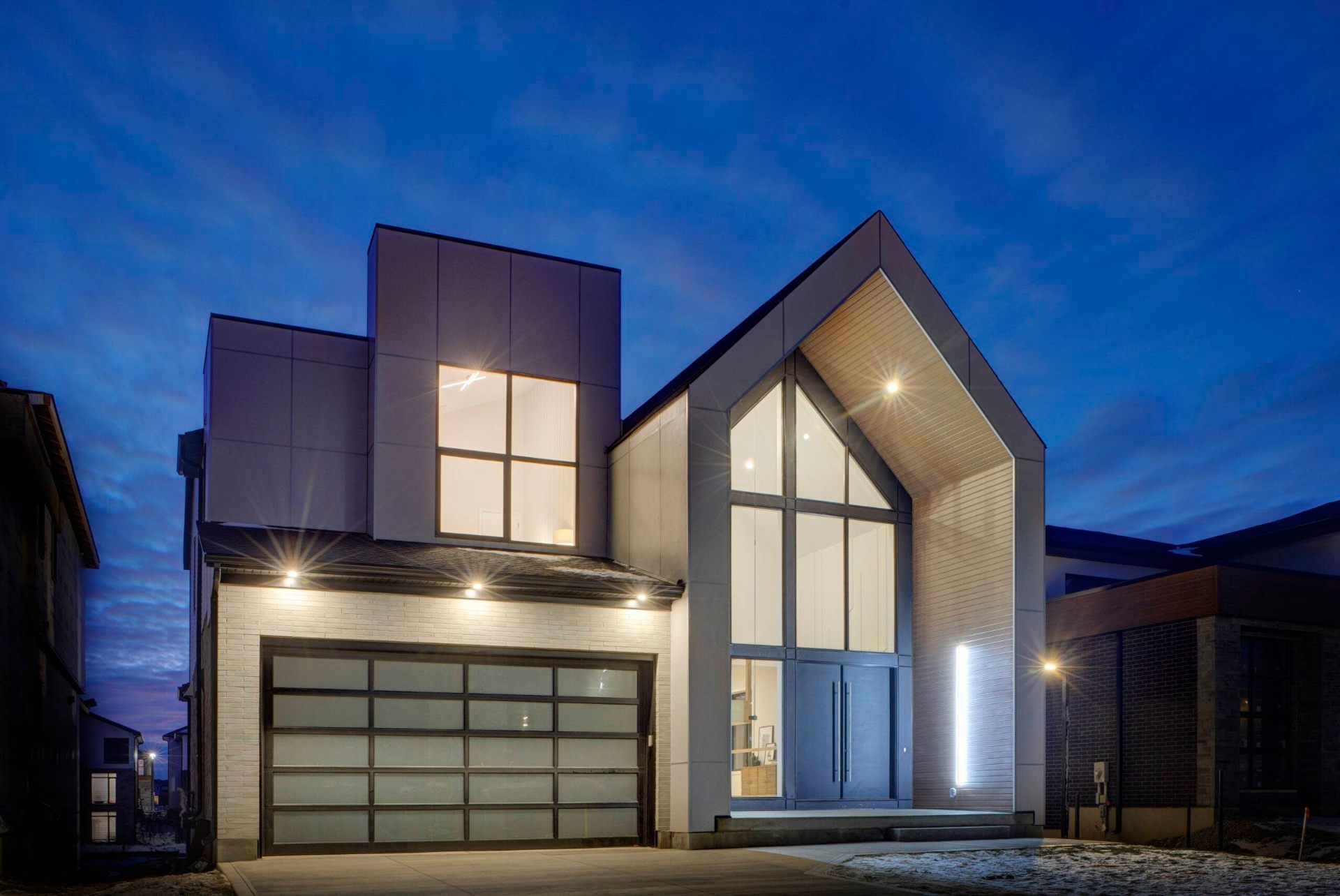 Forever Homes family-oriented neighbourhood at twilight